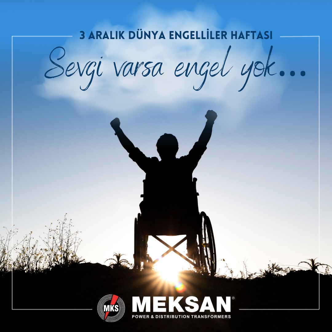meksantrafo's tweet photo. 3 Aralık Engelliler Haftası’nın farkındalık, hassasiyet ve duyarlılık seviyemizi artırması ümidiyle tüm engelli vatandaşlarımıza sağlık ve mutluluk diliyoruz.

#engellilerhaftası #engelliler #3AralıkDünyaEngellilerGünü  #meksan #meksantrafo #kalite #test #kema #trafo https://t.co/RWewfuym6g