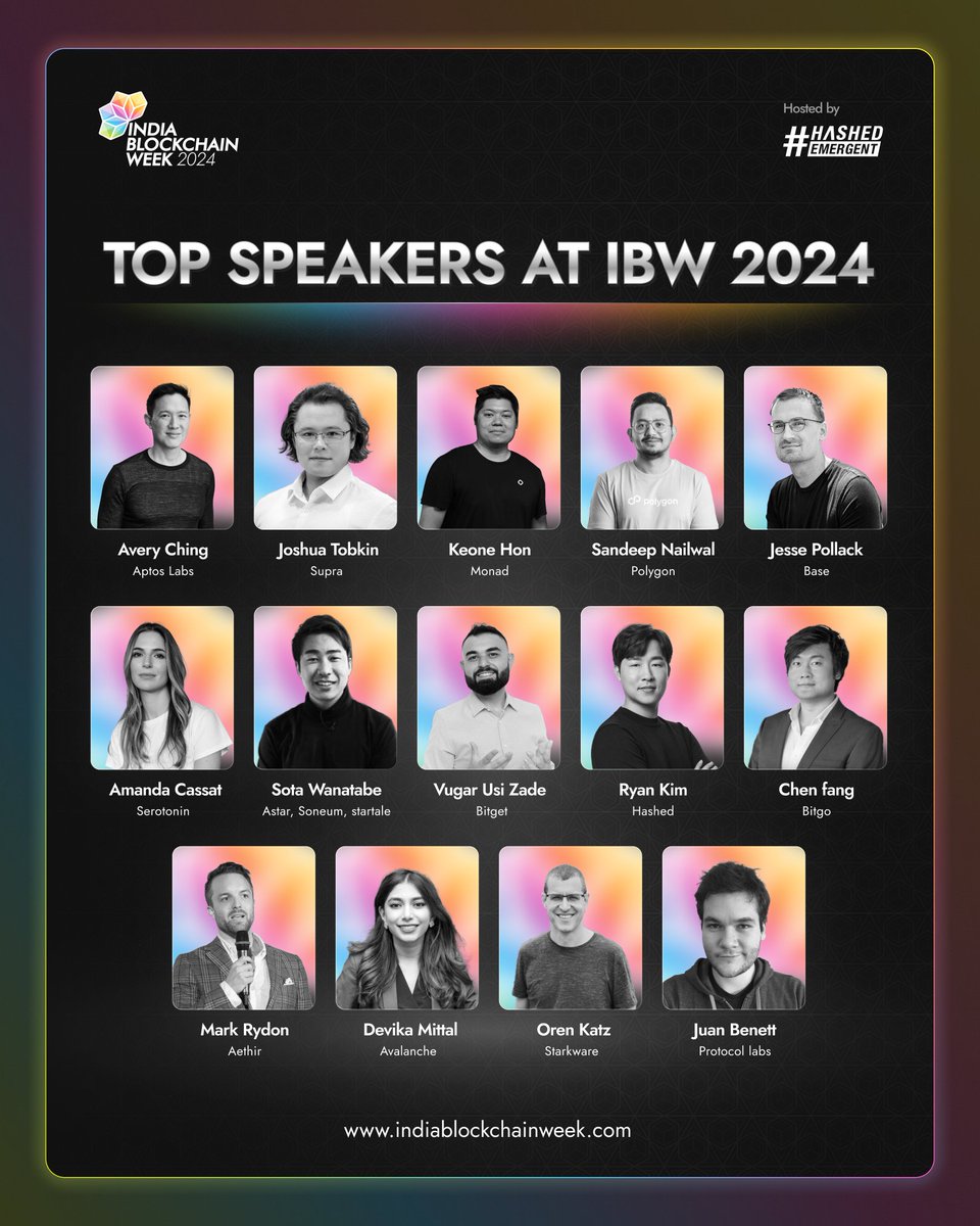 Catch these visionary flag bearers of the blockchain world take center stage at the #IBW2024 conference and share insights that will shape the future of Web3. 🪷

Who are you most excited to hear from this year? Let us know!

<a href="/AveryChing/">avery.apt 🌐</a> from <a href="/AptosLabs/">Aptos Labs</a> 
<a href="/JoshuaTobkin/">Joshua Tobkin (SUPRA)</a> from