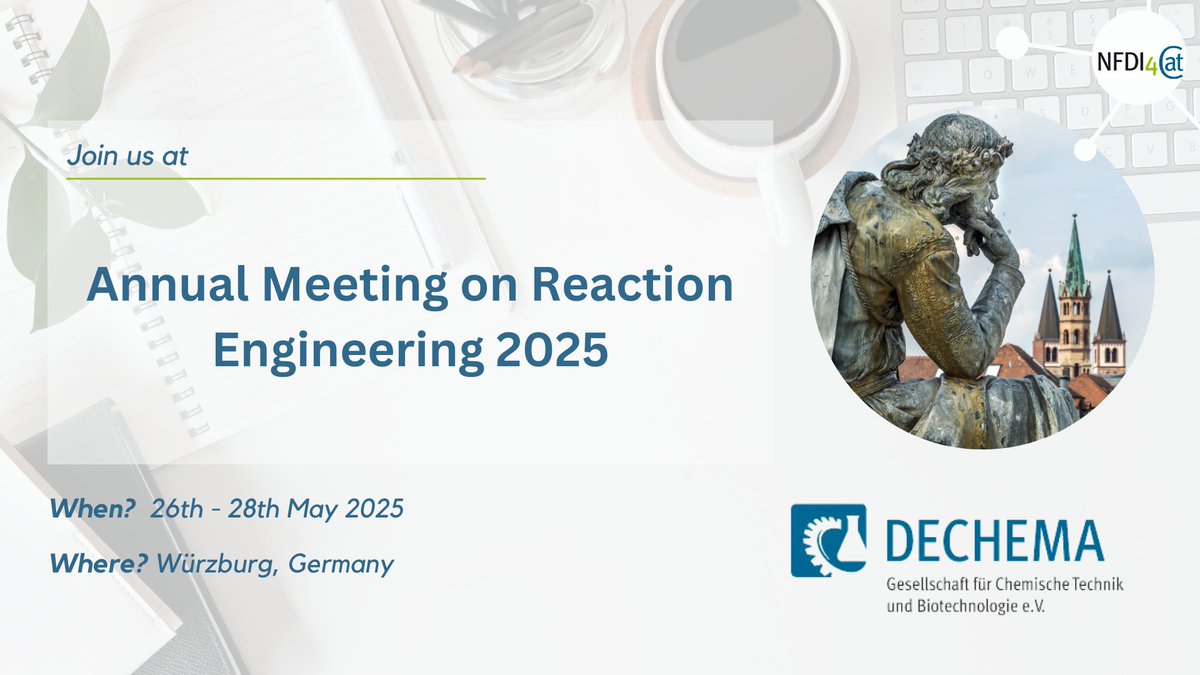 🎯 Excited for the Annual Meeting on Reaction Engineering 2025?

We are! Catch us in Würzburg, May 26–28, 2025, for 3 days of innovation, networking, and learning.

🔗 Learn more: dechema.de/ReactEng2025.h…

See you there! 🚀

#ReactEng2025 <a href="/DECHEMA/">DECHEMA e.V.</a>