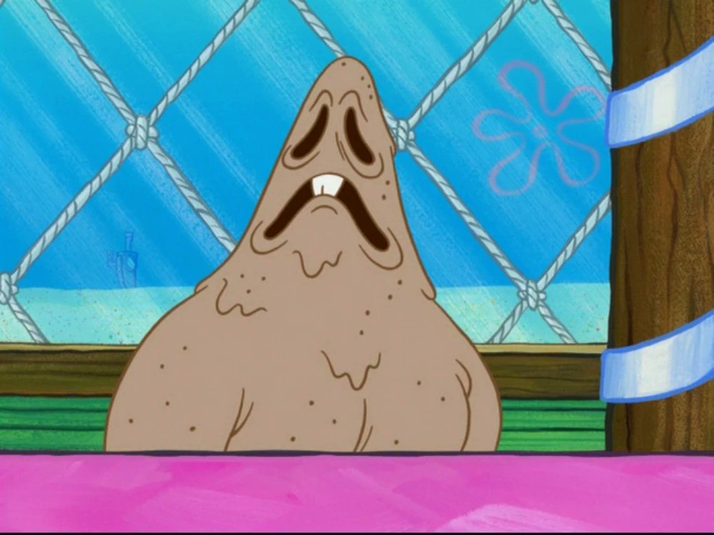 papermalte's tweet image. why is there a spongebob character who canonically died
