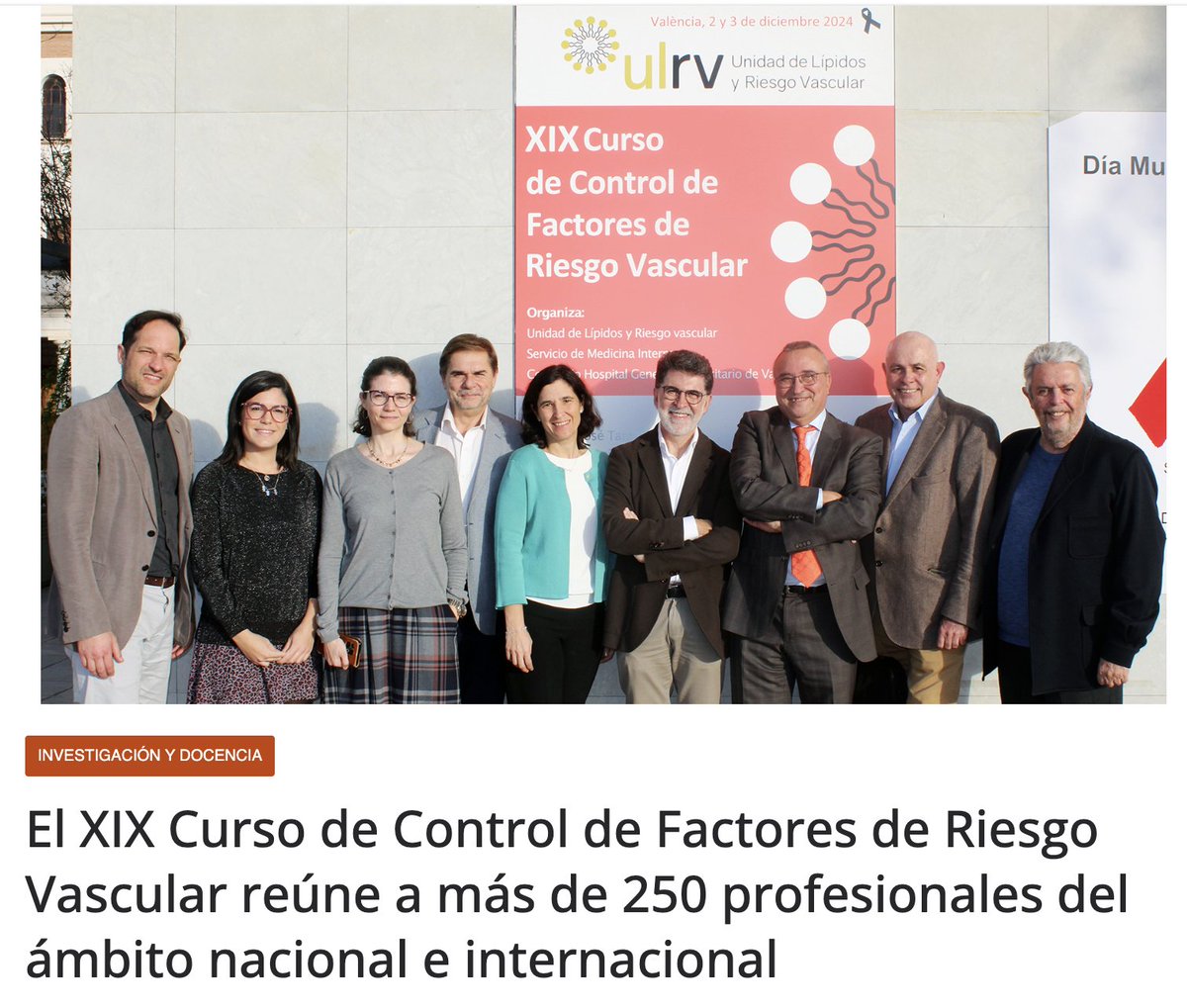 Excelentes presentaciones en la jornada de ayer en el XIX Curso de Control de Factores de Riesgo Vascular del Consorcio Hospital General Universitario de Valencia. Os esperamos esta tarde con otros temas muy interesantes a partir de las 16h.