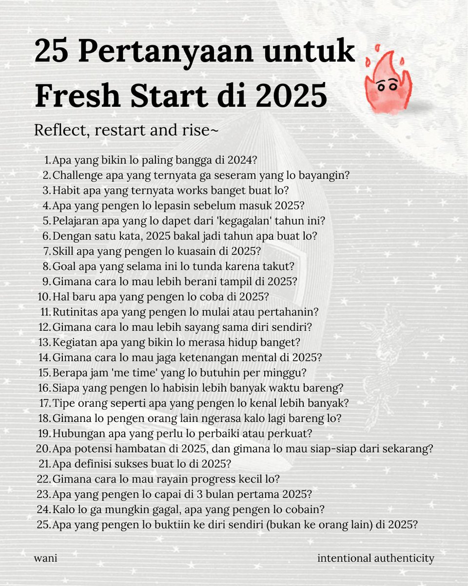 narawastu's tweet photo. Mulai ngeplan 2025 dari sekarang biar ga keburu-buru.

Mau mini course untuk dapetin recommended habits dan saran jadwal harian based on plan di 2025?

Follow + Like + Comment jawaban pertanyaan no 1, nanti gue DM linknya. https://t.co/A1iuwW2WR2