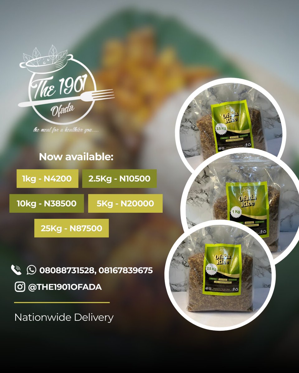_AnjyBabs_'s tweet photo. Well packaged Original Ofada rice.
Stone free✅
Chaff free.✅
Juicy Wholesale Deals are also available.
Authentic ( Not mixed).✅
Delivery available nationwide.

Send us a text to place your order
https://t.co/SRlCL6rHHc https://t.co/SR7bBLliwS
