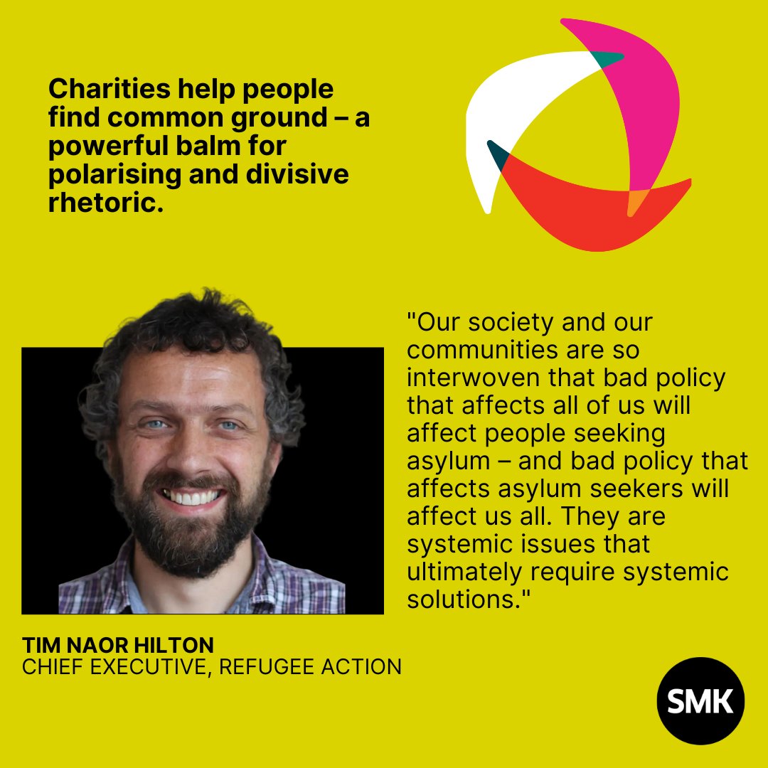 SMKcampaigners's tweet photo. Tim Naor Hilton @TimNaorHilton @RefugeeAction's CEO 'When policies affect one, they affect all'. Read Timโs essay on why we need systemic solutions that work for everyone in the #CharityReformGroup #ForcesForGood report here: https://t.co/U0xGPvHohC https://t.co/cX5comiDSl
