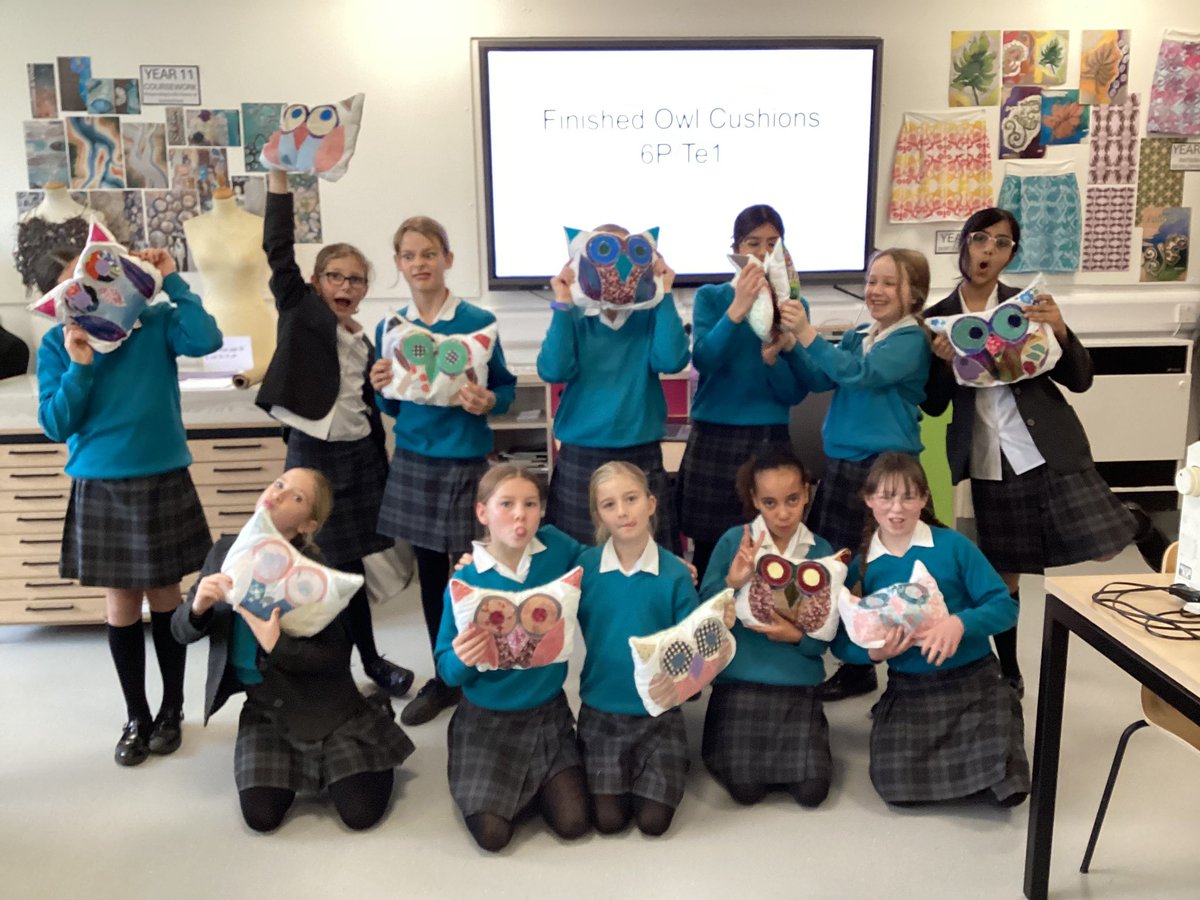 #Year6 #BGSArts finished their beautiful owl cushions demonstrating understanding of appliqué, growing skill with using a sewing machine and a little hand sewing. Great job!