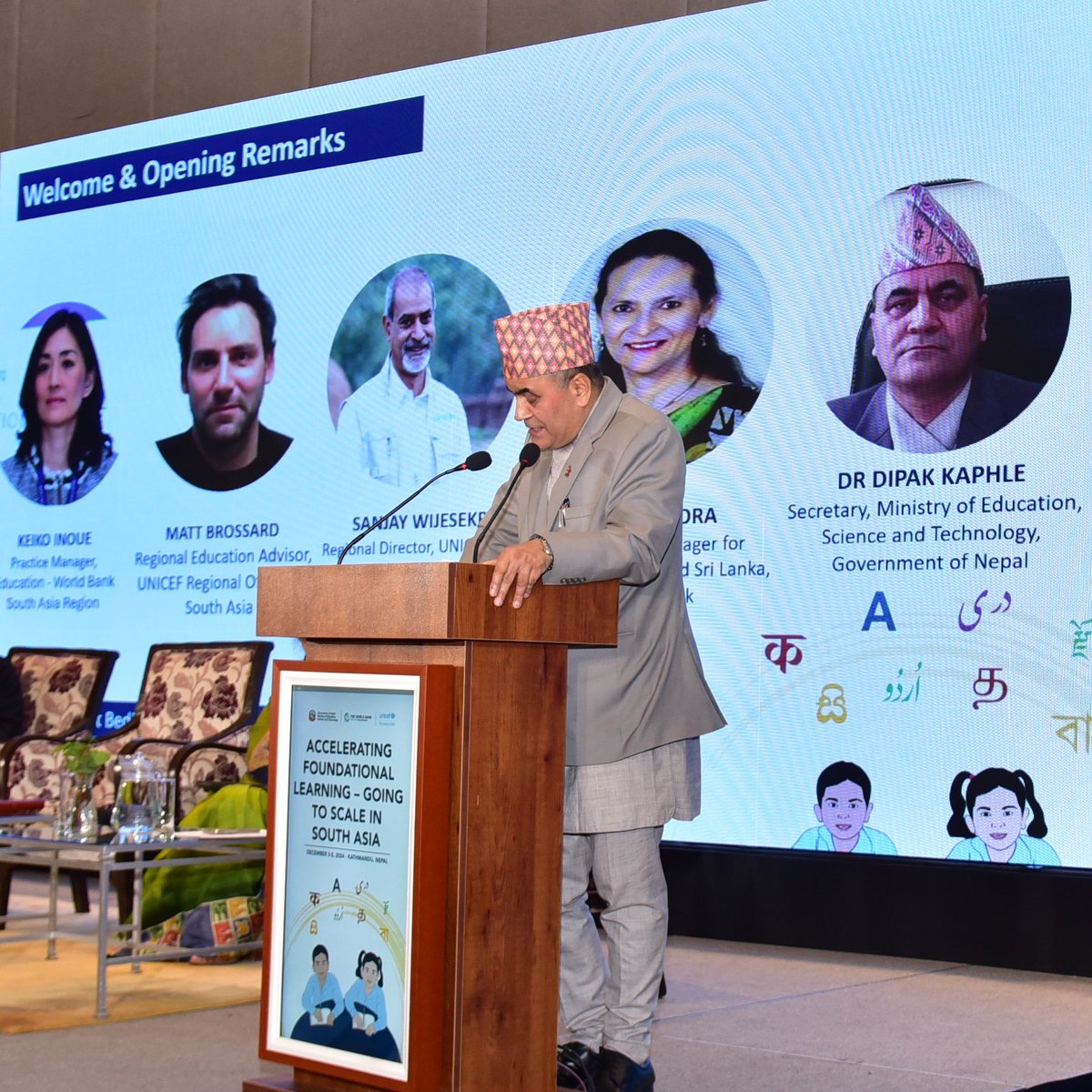 Millions of children in #SouthAsia cannot read basic text by the age of 10. <a href="/MoEST_Nepal/">शिक्षा, विज्ञान तथा प्रविधि मन्त्रालय</a>, <a href="/WorldBank/">World Bank</a> and <a href="/UNICEFROSA/">UNICEF South Asia</a> hosted a regional event emphasizing the urgency of the learning crisis and identifying possible solutions to strengthen Foundational Learning.