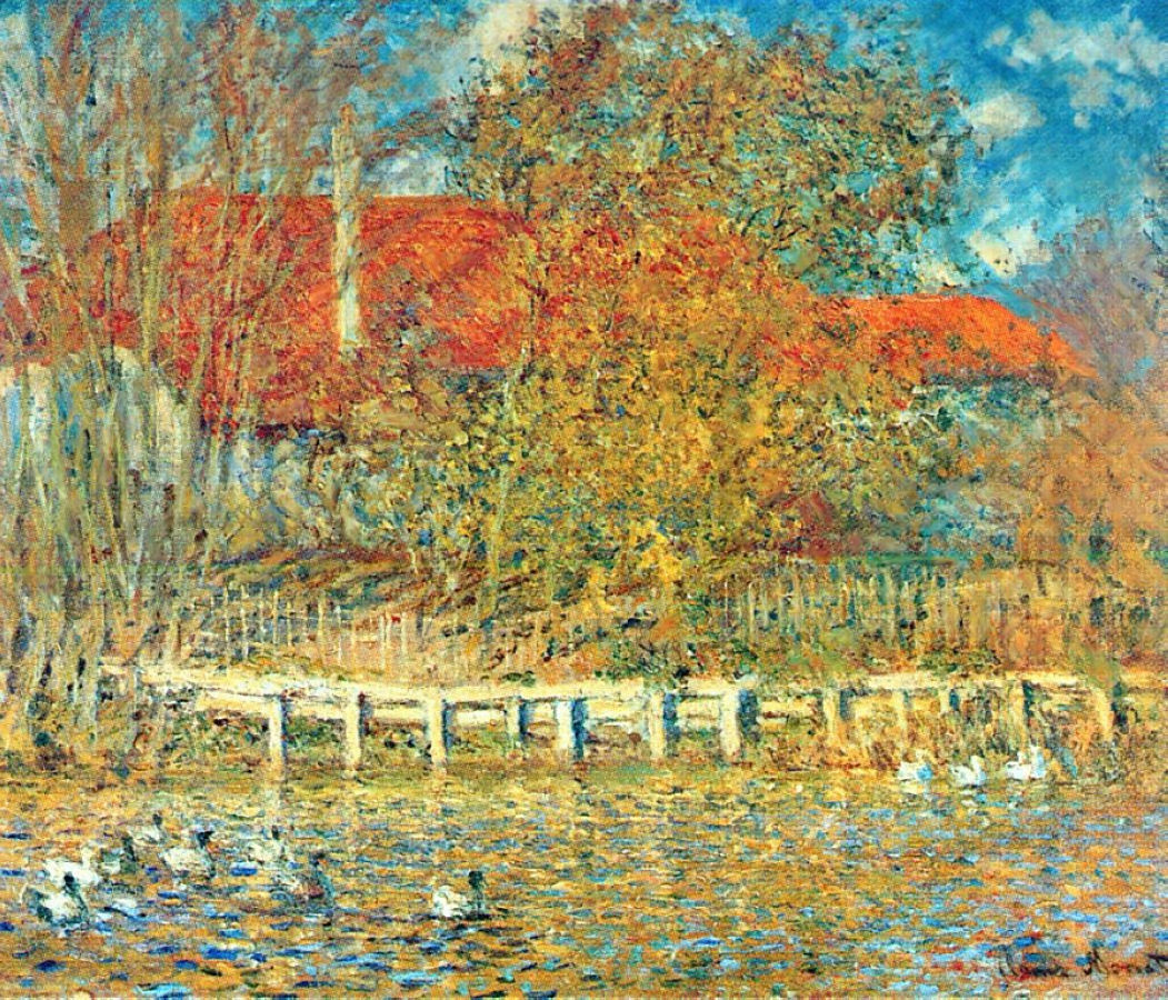 artistmonet's tweet photo. The Pond with Ducks in Autumn, 1873 #artbots #monet https://t.co/rEr114mHnY