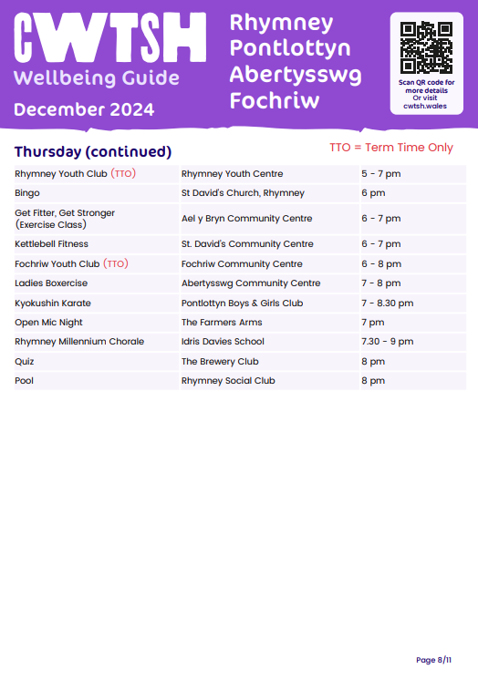 Cwtsh Wellbeing Guide, Dec 24 - Rhymney, Pontlottyn, Abertysswg and Fochriw - Part 2