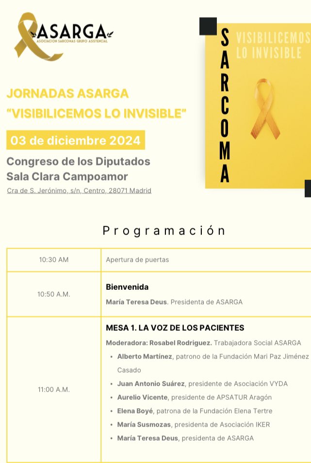 Eduardo Ortiz Cruz (@drortizcruz) on Twitter photo Iniciamos en Congreso de los Diputados: La Jornada <a href="/asargasarcoma/">Asociación Sarcomas Grupo Asistencial 🎗</a>: “Visibilícenos lo invicible”!#SARCOMA y damos apoyo total al #diagnósticoprecoz y tratamiento y manejo x equipos multidisciplinarios expertos <a href="/GrupoGeis/">GEIS</a> <a href="/bstt_course/">BSTT Madrid Course</a> <a href="/provalentia/">Provalentia Congresos</a> <a href="/sarcomapatients/">SPAGN</a> <a href="/SelnetH2020/">Sarcoma European LatinAmerican Network (SELNET)</a> Iniciamos en Congreso de los Diputados: La Jornada <a href="/asargasarcoma/">Asociación Sarcomas Grupo Asistencial 🎗</a>: “Visibilícenos lo invicible”!#SARCOMA y damos apoyo total al #diagnósticoprecoz y tratamiento y manejo x equipos multidisciplinarios expertos <a href="/GrupoGeis/">GEIS</a> <a href="/bstt_course/">BSTT Madrid Course</a> <a href="/provalentia/">Provalentia Congresos</a> <a href="/sarcomapatients/">SPAGN</a> <a href="/SelnetH2020/">Sarcoma European LatinAmerican Network (SELNET)</a>