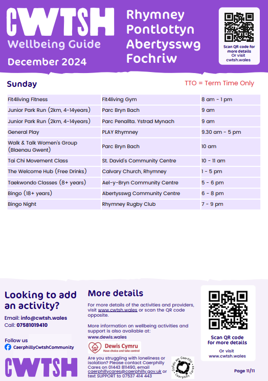 Cwtsh Wellbeing Guide, Dec 24 - Rhymney, Pontlottyn, Abertysswg and Fochriw - Part 3