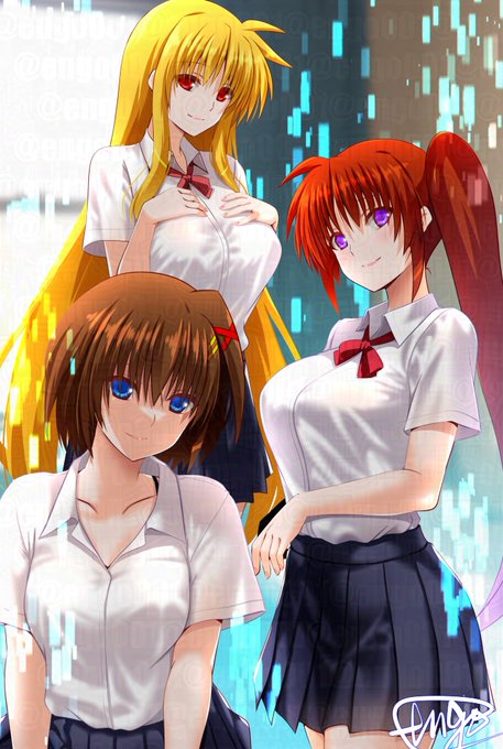 JKスタイルで来た!
リリカル三人組^^

冬コミ新刊の
願望のロストロギア5はJKの三人がメイン回!
リリカルマジカル三人とも頑張ってます☻ 