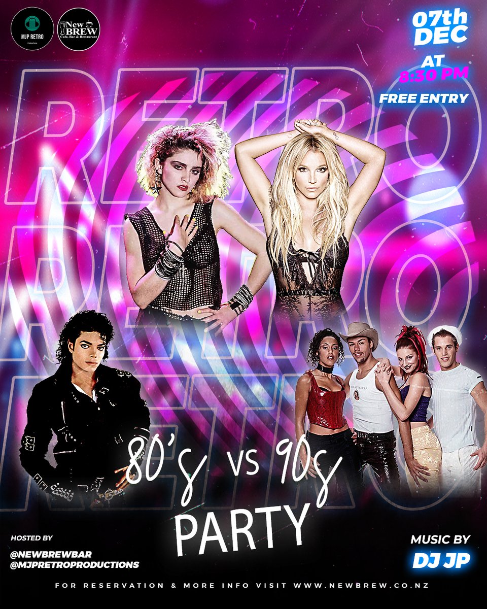 NewBrewBar's tweet photo. Get ready to Party! ８０ｓ  ｖｓ  ９０ｓ 🤘 🎶 Join us #Saturday 07th Dec 🎶 FREE ENTRY 🎶20:30
DJ🎧JP will be playing all your favorite's Hits 🕺 
Reserve 094145450
49 A William Pickering Dr, Albany
Booking https://t.co/GzDnigpANK
#Party #80sparty #70s #80s #90s #Auckland #DJJP https://t.co/bUJbdOEBMg