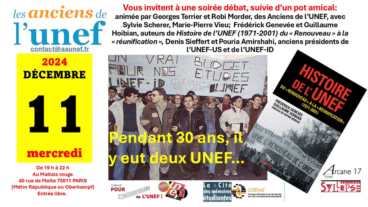 Germe (@germeinform) on Twitter photo "save the date" regards croisés autour d'un livre
<a href="/LaContempo_BAM/">La Contemporaine</a> <a href="/RevesJeunes/">Reves Jeunes</a> <a href="/InstitutFSU/">IRFSU</a> <a href="/ITS_PSU/">Institut Tribune Socialiste</a> <a href="/aaunef/">AA UNEF</a> <a href="/La_FAGE/">FAGE</a> <a href="/UNEF/">UNEF</a> <a href="/unionetudiante/">UEQ</a> <a href="/SolidairesEtu/">Solidaires étudiant-e-s</a> <a href="/RevesJeunes/">Reves Jeunes</a> <a href="/EditionSyllepse/">Editions Syllepse</a> <a href="/17Arcane/">Arcane 17</a> <a href="/PouriaAmirshahi/">Pouria Amirshahi</a> <a href="/denis_sieffert/">Denis Sieffert</a> <a href="/Mediapart/">Mediapart</a> "save the date" regards croisés autour d'un livre
<a href="/LaContempo_BAM/">La Contemporaine</a> <a href="/RevesJeunes/">Reves Jeunes</a> <a href="/InstitutFSU/">IRFSU</a> <a href="/ITS_PSU/">Institut Tribune Socialiste</a> <a href="/aaunef/">AA UNEF</a> <a href="/La_FAGE/">FAGE</a> <a href="/UNEF/">UNEF</a> <a href="/unionetudiante/">UEQ</a> <a href="/SolidairesEtu/">Solidaires étudiant-e-s</a> <a href="/RevesJeunes/">Reves Jeunes</a> <a href="/EditionSyllepse/">Editions Syllepse</a> <a href="/17Arcane/">Arcane 17</a> <a href="/PouriaAmirshahi/">Pouria Amirshahi</a> <a href="/denis_sieffert/">Denis Sieffert</a> <a href="/Mediapart/">Mediapart</a>
