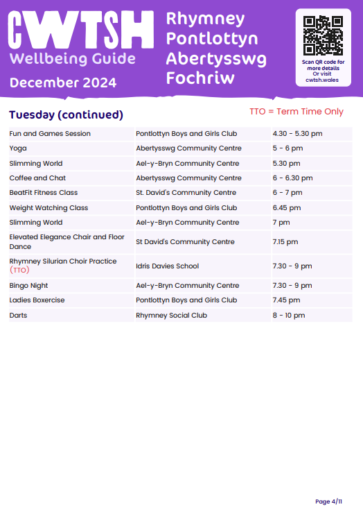 Cwtsh Wellbeing Guide, Dec 24 - Rhymney, Pontlottyn, Abertysswg and Fochriw - Part 1
