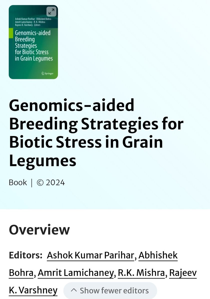 Dr. Tapan Kumar (@tapan42649160) on Twitter photo Contributed a book chapter on genetic and genomic resources of #chickpea for <a href="/bioticstress/">Biotic stress in Plants 🍀☘️🌴☘️🌿🌹🌺🕷🪰🐜🐞🐝🐛</a> <a href="/AladdinHamwieh/">Aladdin Hamwieh</a> <a href="/ICARDA/">ICARDA</a> Contributed a book chapter on genetic and genomic resources of #chickpea for <a href="/bioticstress/">Biotic stress in Plants 🍀☘️🌴☘️🌿🌹🌺🕷🪰🐜🐞🐝🐛</a> <a href="/AladdinHamwieh/">Aladdin Hamwieh</a> <a href="/ICARDA/">ICARDA</a>