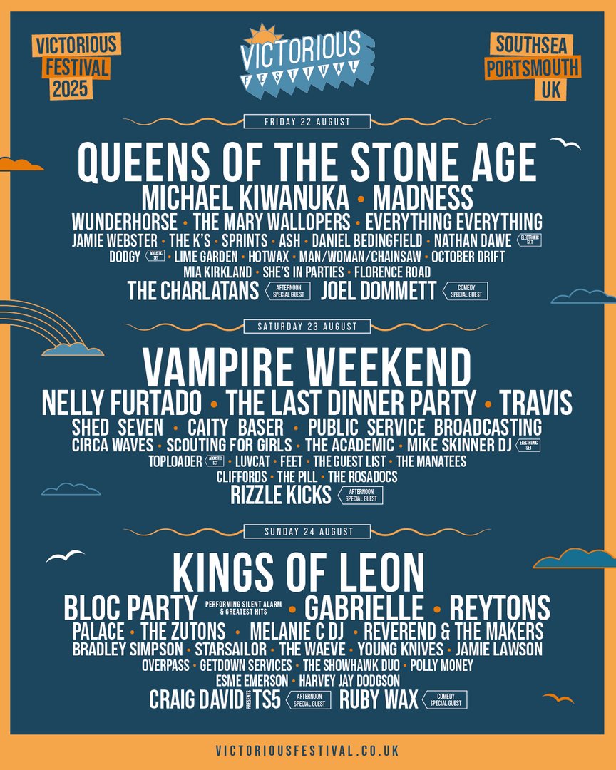I'm excited to be heading to Portsmouth next August Bank Holiday weekend to DJ at @victoriousfest!

For tickets, head to victoriousfestival.co.uk/buy-tickets/
 
See you there! #VictoriousFest