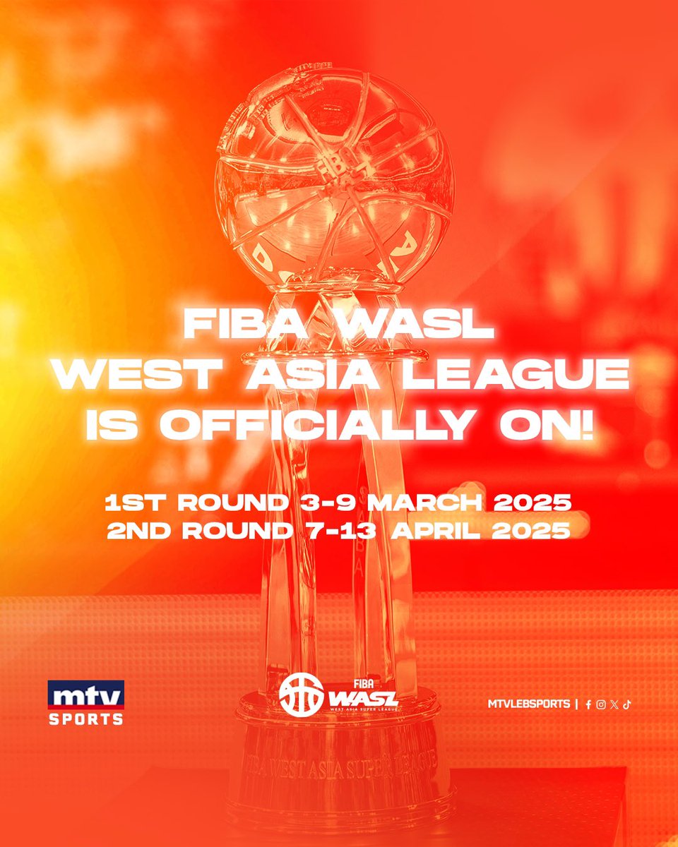 mtvlebsports's tweet photo. FIBA WASL West League, DATES COMFIRMED! 🏀🔥
👊 @AlRiyadiClub &amp; @SagesseClubOfcl representing #Lebanon 🇱🇧
#FIBAWASL #WestAsia #AlRiyadi #Sagesse #mtvbasket #mtvsports https://t.co/5FxMZVHRA7