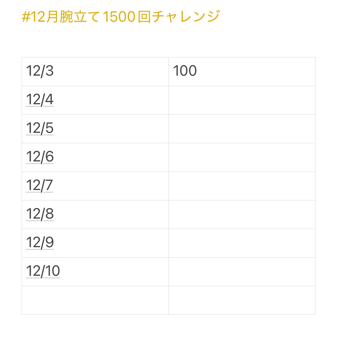 iamhayatos's tweet photo. #12月腕立て1500回チャレンジ

今月もよろしくお願いします🙇 https://t.co/yU3XW3lhMt