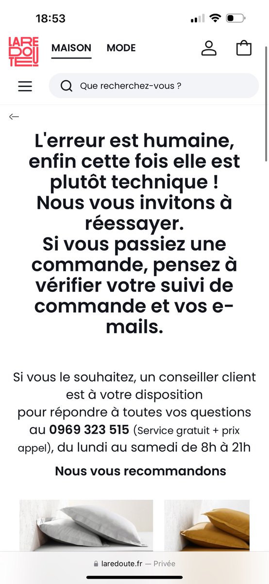 ZiBouxTV's tweet photo. @LaRedouteFr 

Bonjour,

Nous avons fait plusieurs tentatives de commande (4), aucune  réponse de votre service avant la fin du code promo.. maintenant votre service client nous dis que maintenant c’est 1911€ au lieu de 1628€ et c’est tout.
situation inacceptable ! 😡😡 https://t.co/wr6QvifEN1