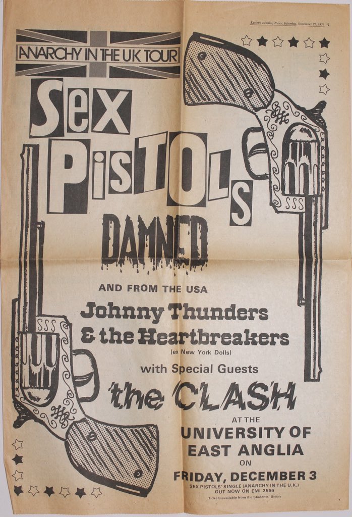 On this day in 1976, The Sex Pistols were due to headline at the University of East Anglia (UEA). They were banned ~ 
punkintheeast.co.uk/sex-pistols-ad… #Norwich