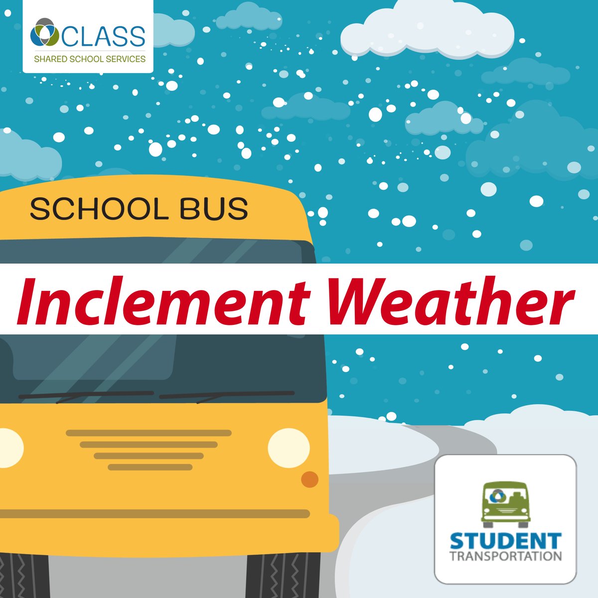 Buses in Zones 1 &amp; 4 are cancelled today due to weather and road conditions. All other zones are running as normal. All schools are OPEN.