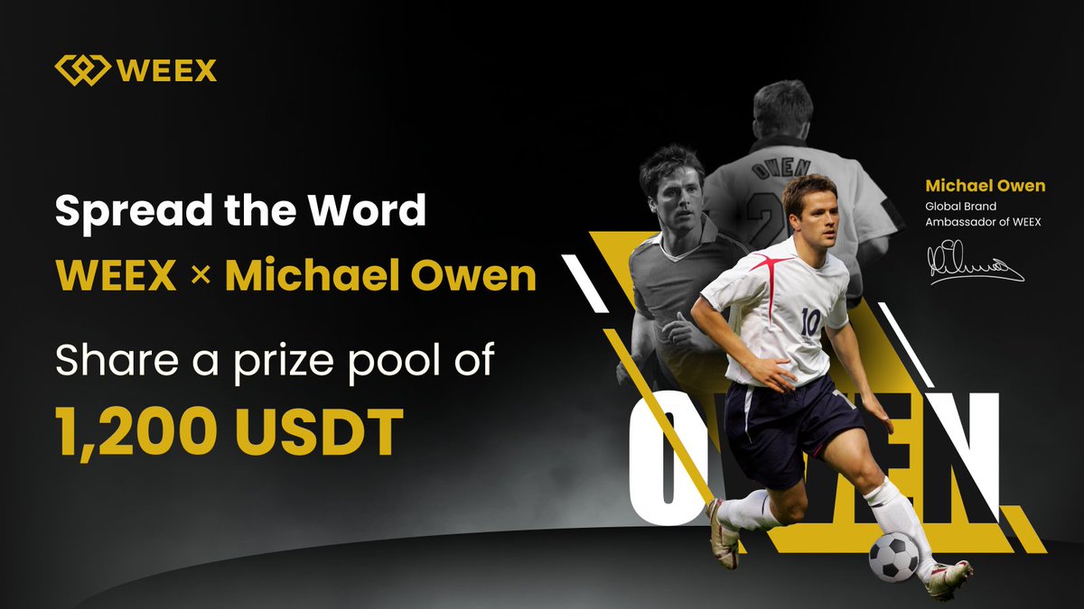 WEEX_Official's tweet image. 🚀 WEEX X Michael Owen $1200 Giveaway!

⏳ 7 Days | 60 winners

🔄 Ready to win big? Spread the word!

👉 📝 Register: weex.com/register?vipCo…
👉 RT with hashtag #WEEXOwen, tag 3 friends
👉 Comment with your WEEX UID

Let’s cheer for this epic collaboration🎁!

#WEEXOwen…