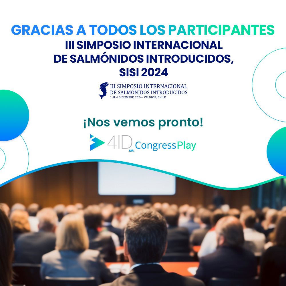 ¡Gracias por ser parte del III Simposio Internacional de Salmónidos Introducidos, SISI 2024!
Gracias a todos los participantes y a 4IDSCIENCE por gestionar este encuentro a través de 4ID CONGRESS PLAY. <a href="/invasalCL/">INVASAL</a> 
🔗 4id.science

#SISI2024 #4IDSCIENCE #Ciencia