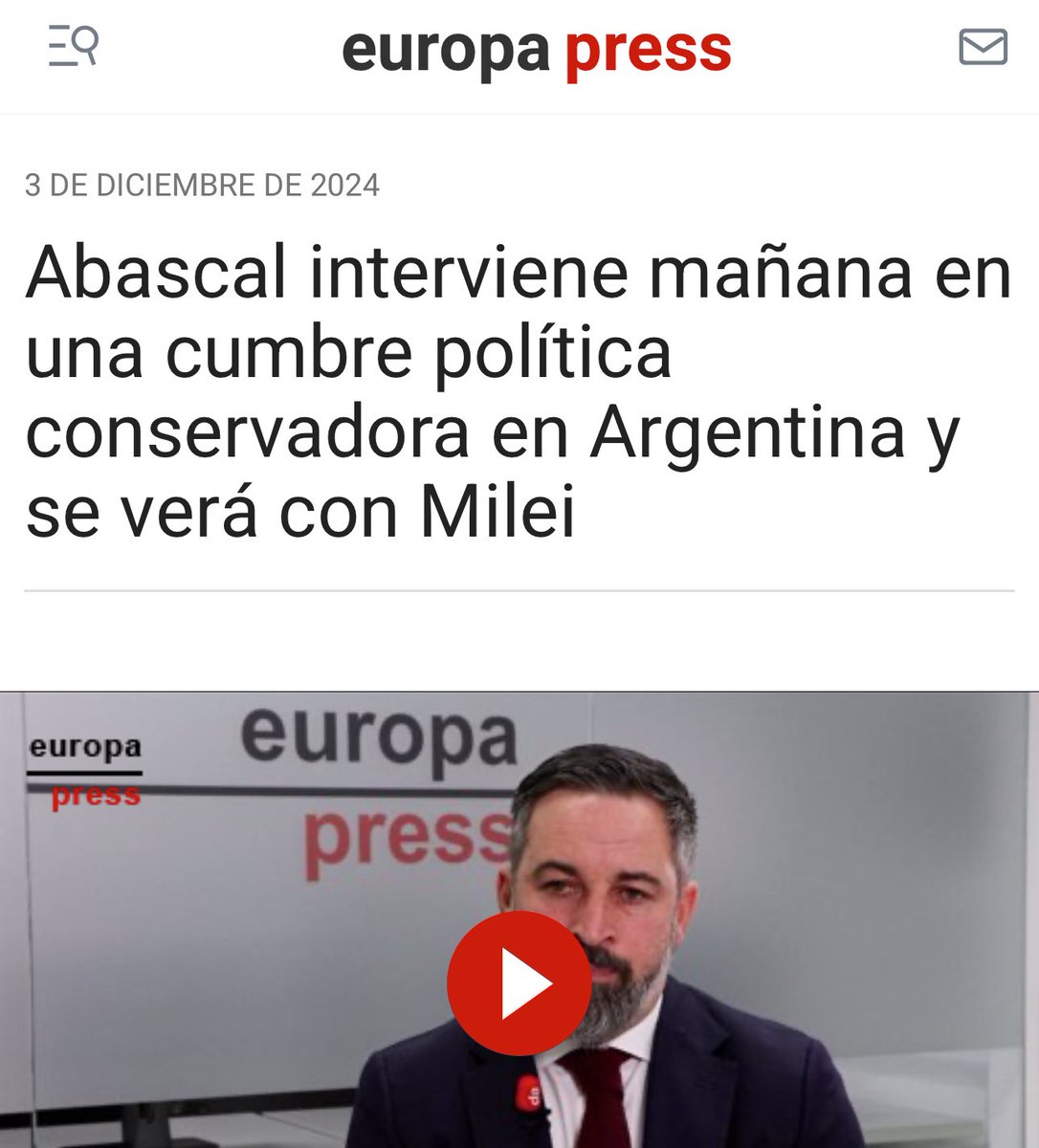 vox_es's tweet image. Mañana, @Santi_ABASCAL interviene en la @CPACArg que se celebra en Buenos Aires, invitado por @JMilei. 

También se reunirá con otros líderes conservadores de referencia mundial.

A todos los unen la lucha por la libertad, la prosperidad y los valores.

➡️ europapress.es/videos/video-a…