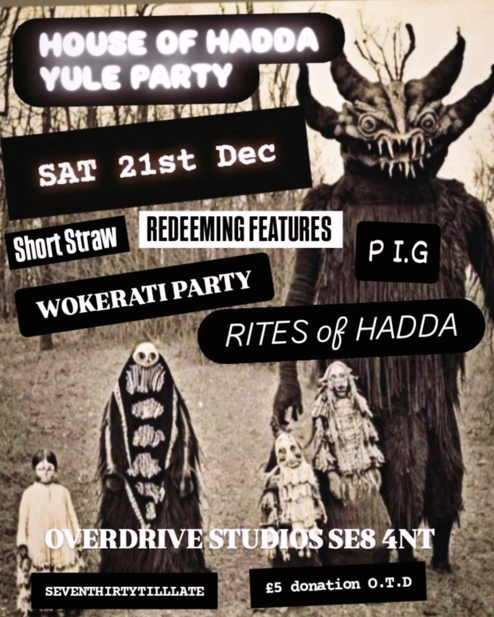 Celebrate with us this #Solstice!

21st Dec we're having a #Yule Party at Overdrive Studios

Joined by several other groups of friends,loosely known as bands, we will be hollering into the night as we take advantage of the cheap cash only bar!

Why not join us? #punk #livemusic