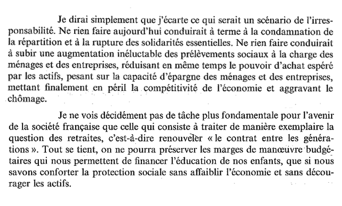 MxSba's tweet photo. Au moment où les dépenses de #retraites menacent d'engloutir nos comptes publics et de faire tomber un gouvernement, j'ai une pensée émue pour Michel Rocard. En 1991, préfaçant un livre blanc, il nous avait prévenu.

Nous avons failli à éviter son "scénario de l'irresponsabilité" https://t.co/8aHfrP9Owf
