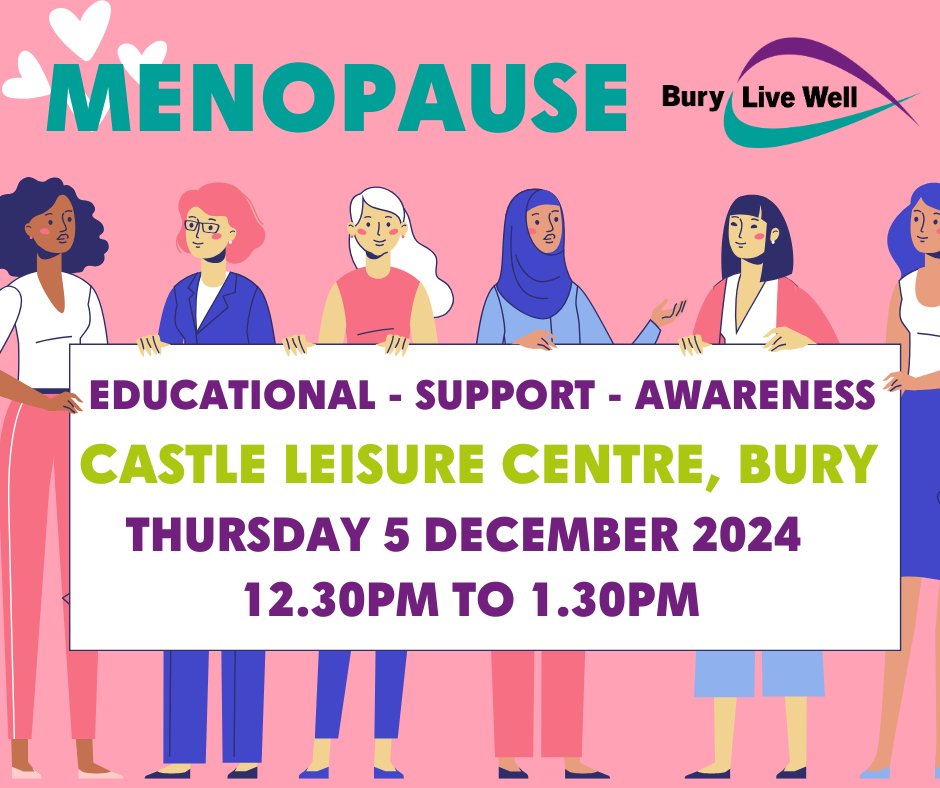 The next Menopause support session at Castle Leisure Centre is on:

👉THURSDAY 5 DECEMBER 2024 - 12.30pm to 1.30pm👈

Join our free drop-in educational support &amp; awareness sessions💗

Get help with:
➡HRT
➡Bone Health
➡Nutrition
➡Sleep &amp; Coping Strategies

#menopauseawareness