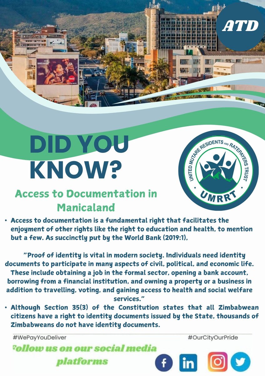 United Mutare Residents and Ratepayers Trust tweet media