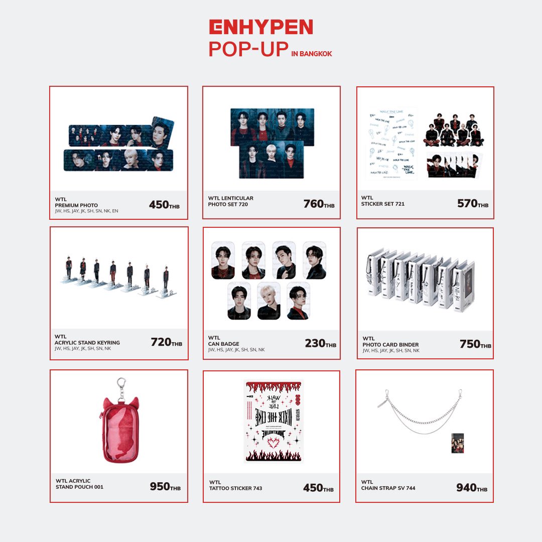 NTPOPUP's tweet photo. Explore our full collection of official merchandise below! 🌟
Visit our ENHYPEN POP-UP in BANGKOK and discover all the must-have items waiting for you! 🛍️ 🖤🎉 

📆 Dec 6, 2024 – 5 Jan, 2025
📍 Siam Paragon 5F : 991/1 Rama I Rd, Pathum Wan, Bangkok 10330
⏰10AM to 9PM 
#엔하이픈 #ENHYPEN
#ENHYPEN_POP_UP