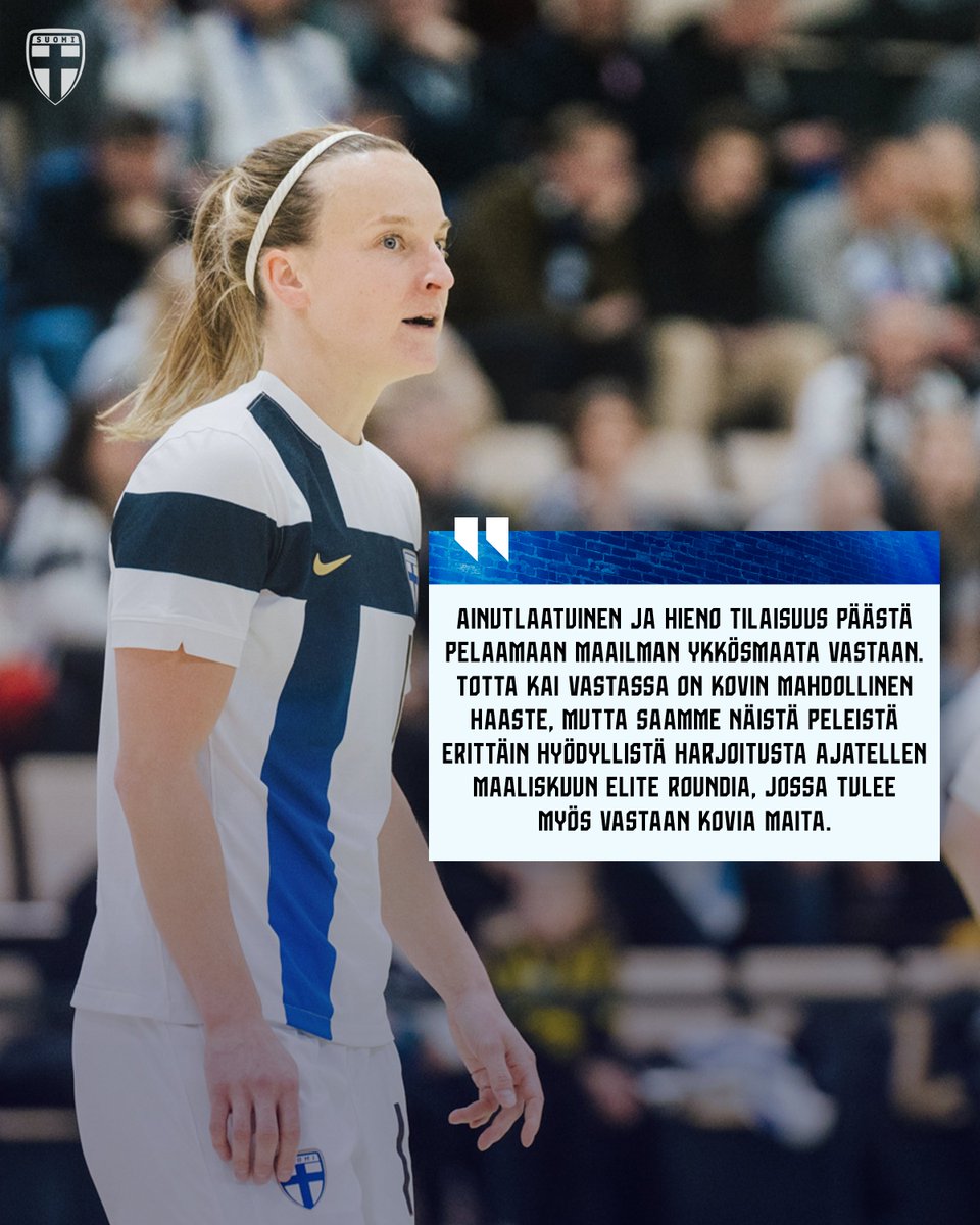 𝐁𝐫𝐚𝐬𝐢𝐥𝐢𝐚 𝐒𝐮𝐨𝐦𝐞𝐧 𝐯𝐢𝐞𝐫𝐚𝐚𝐤𝐬𝐢 𝐡𝐞𝐥𝐦𝐢𝐤𝐮𝐮𝐬𝐬𝐚! 🇫🇮–🇧🇷

Naisten futsalmaajoukkue pelaa helmikuussa kaksi äärimmäisen kovatasoista maaottelua, kun FIFA Futsal World Rankingin ykkösmaa saapuu vieraaksi Tampereelle ja Vantaalle! ✅

Lipunmyynti otteluun