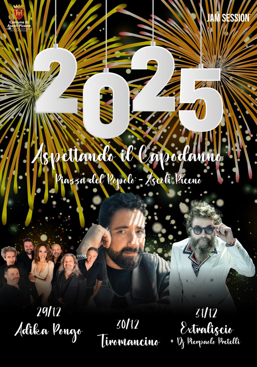 Dal 29 al 31 dicembre Piazza del Popolo si anima in attesa del nuovo anno con un tris di appuntamenti: il 29 dicembre Adika Pongo, il 30 dicembre Tiromancino e il 31 dicembre Extraliscio + dj set con Pierpaolo Pretelli.

facebook.com/ascolipiceno/p…