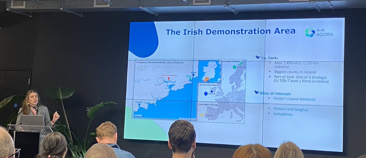 ohaganam's tweet photo. The first session of today’s 14th Annual Marine Economics and Policy Research Symposium @SEMRU_NUIG features two #MaREI projects: Dr Emma Verling speaking about @A_AAgoraProject and Dr Roula Kyriazi updating attendees on @MarineSABRES work. https://t.co/UyhdelVn2G