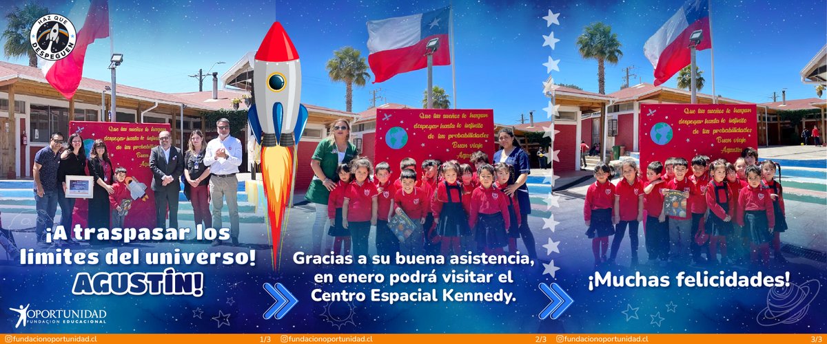 ¡Felicidades, Agustín! Agustín Reyes del Río (prekínder) tuvo un 97% de asistencia durante el primer semestre y se convirtió en el ganador de nuestro concurso Haz que Despeguen en la región de O’Higgins. ¡Y lo visitamos para celebrar!