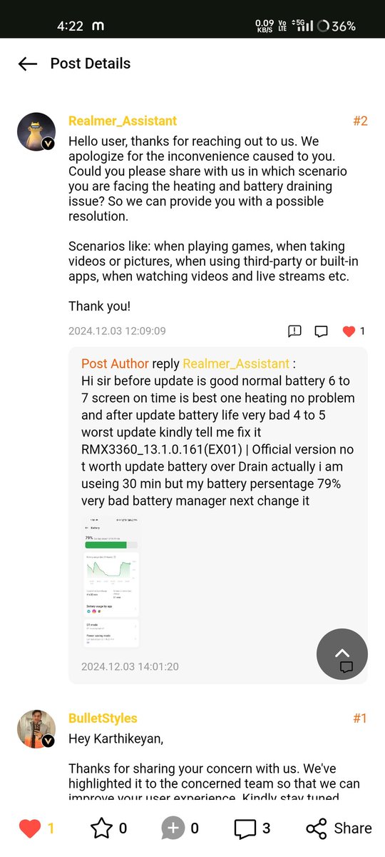black16645's tweet photo. I have current situation very bad for realme gt master edition battery management very poor this bug first fix it and one day charge 3 time very critical situation for this bug and same time heating issue also . How many days this fixit kindly tell me.bug battery over drin. https://t.co/JHETSq3TZ2