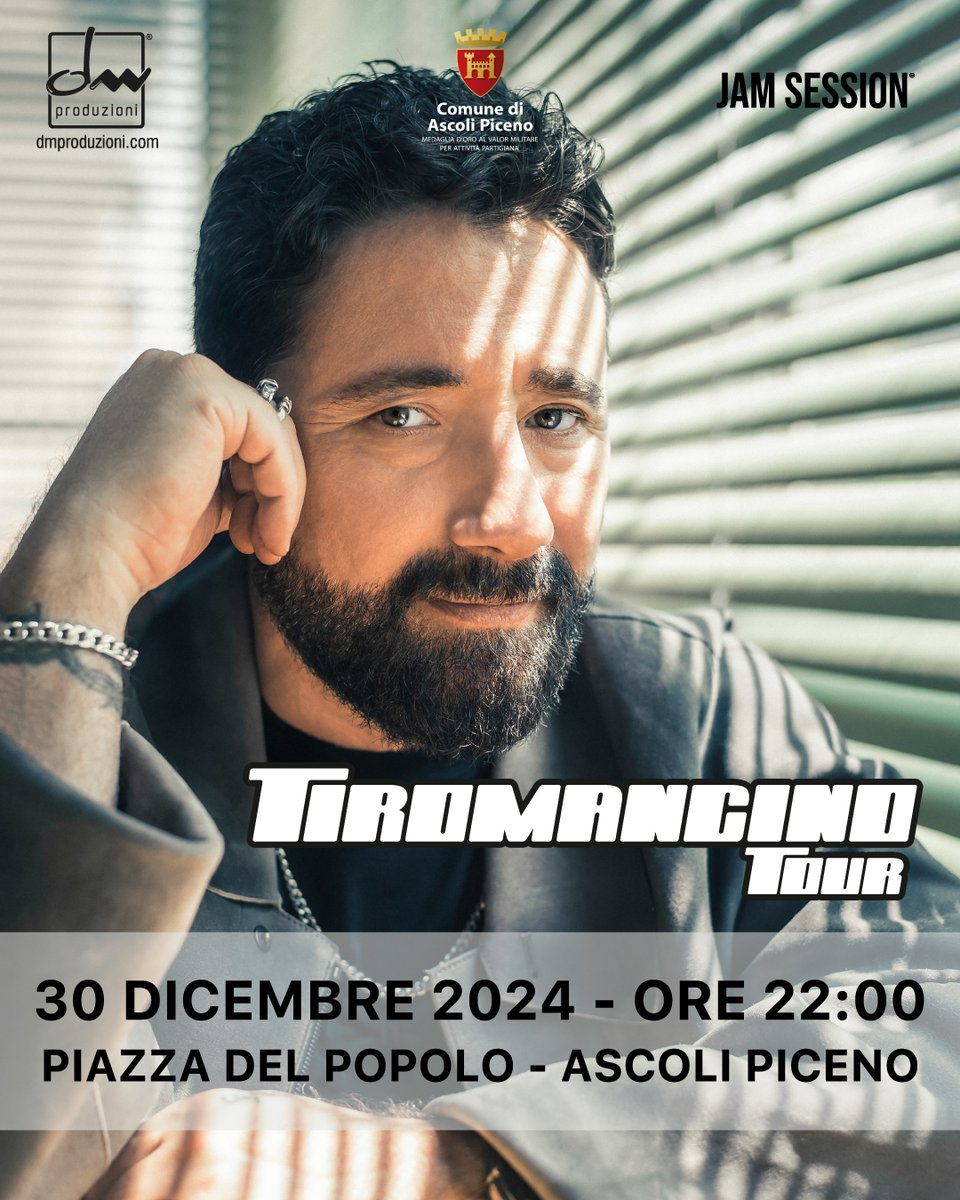 Lunedì 30 dicembre alle ore 22.00 in Piazza del Popolo si esibiranno i Tiromancino: il gruppo romano è guidato fin dalla sua fondazione nel 1989 dal frontman Federico Zampaglione. L'evento è organizzato in collaborazione con Jam Session.

facebook.com/ascolipiceno/p…