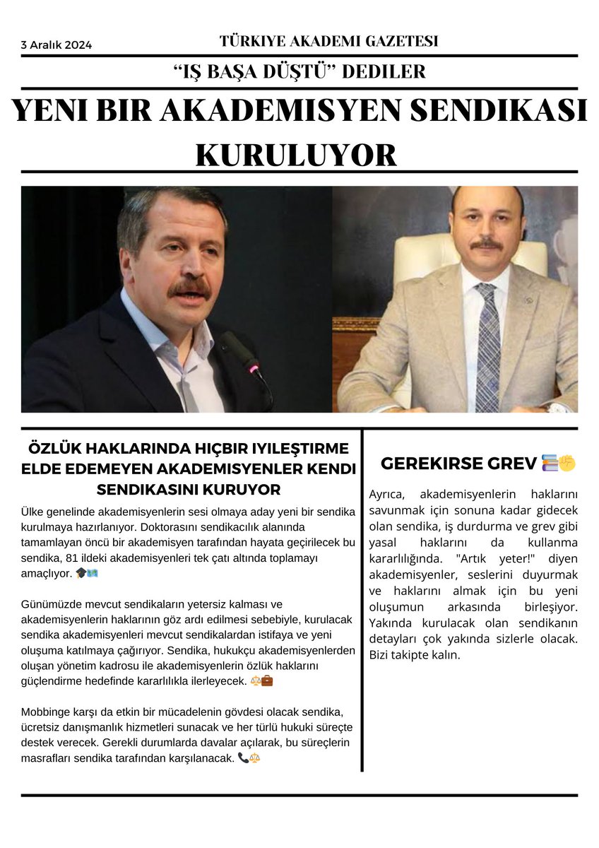 Sendikalar tarafından görmezden gelinen akademisyenler ‘‘ARTIK DUR’’ diyerek kendi sendikasını kuruyor. Diğer sendikalardan istifa edilecek, tek çatıda birleşilcek. Detaylar yakında sizlerle paylaşılacak. Bizi takipte kalın… 
<a href="/ADAP_2023/">Akademik Dayanışma Platformu</a> #akademikzam #akademisyen #öğretimelemanı