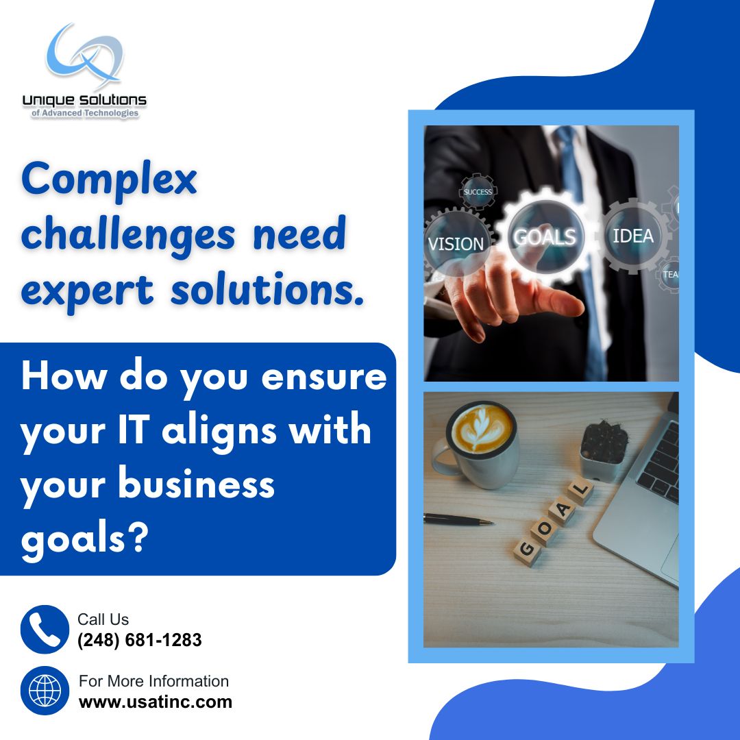 UsatInc's tweet image. Complex challenges demand expert solutions! 💡 Let us help align your IT strategies with your business goals. 🚀
Contact us today at (248) 681-1283 for transformative IT solutions that drive success!
#ITSolutions #BusinessGrowth #TechnologyAlignment #SuccessDriven #USATinc