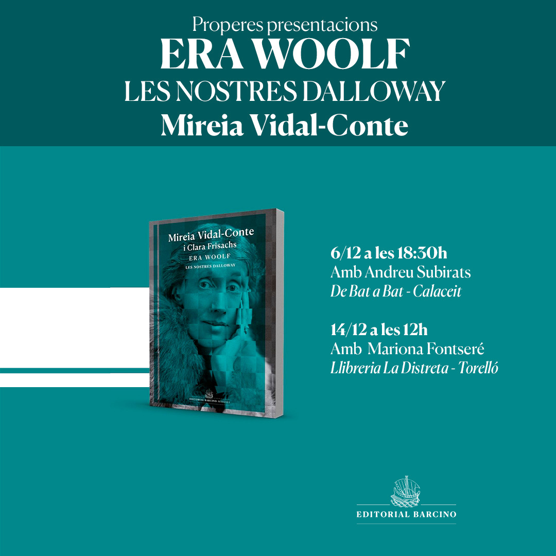 EdBarcino's tweet photo. 📣 Noves #presentacions d''Era Woolf' aquest desembre! 🗓️
L'obra de Mireia Vidal-Conte, publicada dins la col·lecció #Mirades, ens acosta a l'univers de Virginia Woolf i explora la seva influència en les escriptores catalanes contemporànies.
@meriwave_ https://t.co/vokrHHOdZ2