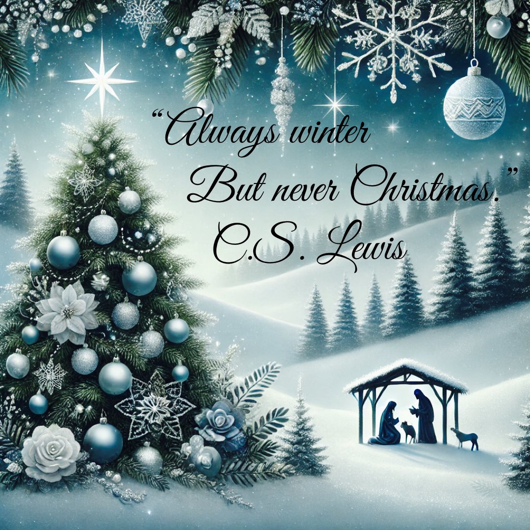 DyannBeckner's tweet photo. I love the Chronicles of Narnia by C.S. Lewis and every year, when the days are short and the cold hits, I think about this quote. So thankful for a celebration of light and life when the weather is dark and bleak. #ChroniclesofNarnia https://t.co/C50bESB8pO