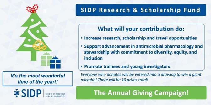 It's that time of the year- time for our Annual Giving Campaign where you can contribute to our research/scholarship fund! Everyone who donates will be entered into a drawing for a swag bag! Friends of SIDP can donate &amp; win prizes! Donate here: buff.ly/3XARjht