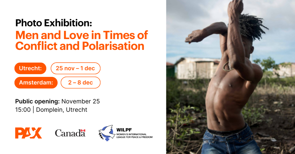 Ben je deze week in Amsterdam?

Bezoek de foto-expositie Men and Love in Times of Conflict and Polarisation bij het Museumplein, gepresenteerd door PAX &amp; WILPF. Ontdek verhalen over liefde, veerkracht &amp; menselijkheid in conflictgebieden. 

🟠 #OrangetheWorld