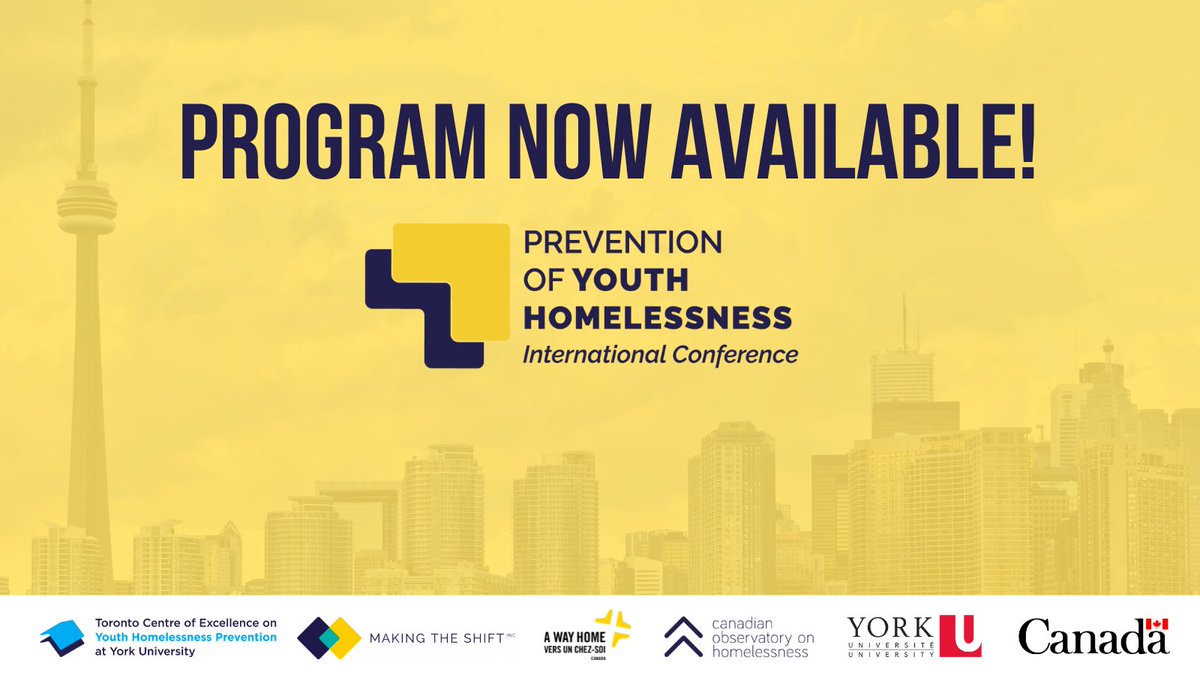 The program for the 2025 International Conference on the Prevention of Youth Homelessness is now available.

Check out our 40+ sessions — an incredible lineup of some of the brightest minds in the sector: bit.ly/3VWZi8N