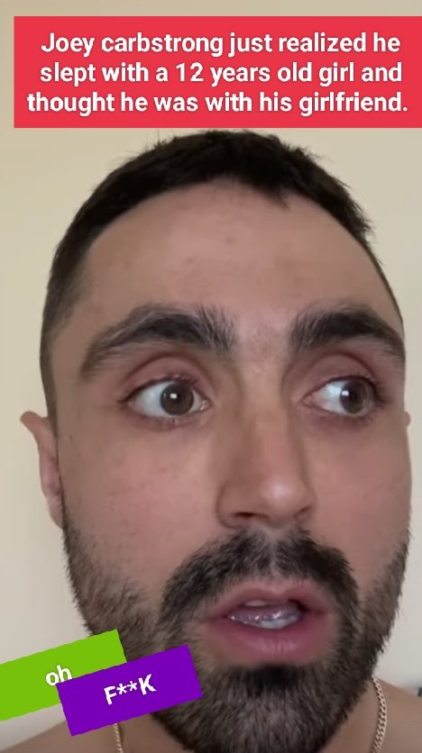 helprealvegan2's tweet photo. @JoeyCarbstrong is hiding this story. It will shock you. @Tarionpartridge #cheating #kids #underage #report #sexist #fraud #youtube # real life also only person was hurt was her dad #gangsta #killer #bodys #pigs #nohero #bully #TargetedIndividuals #british https://t.co/7GLkY6wwaf