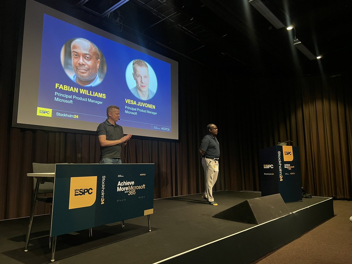 Extending Copilot with <a href="/vesajuvonen/">Vesa Juvonen</a> and <a href="/fabianwilliams/">Fabian Williams 👨🏾‍💻</a> at #ESPC24 #NoShoes