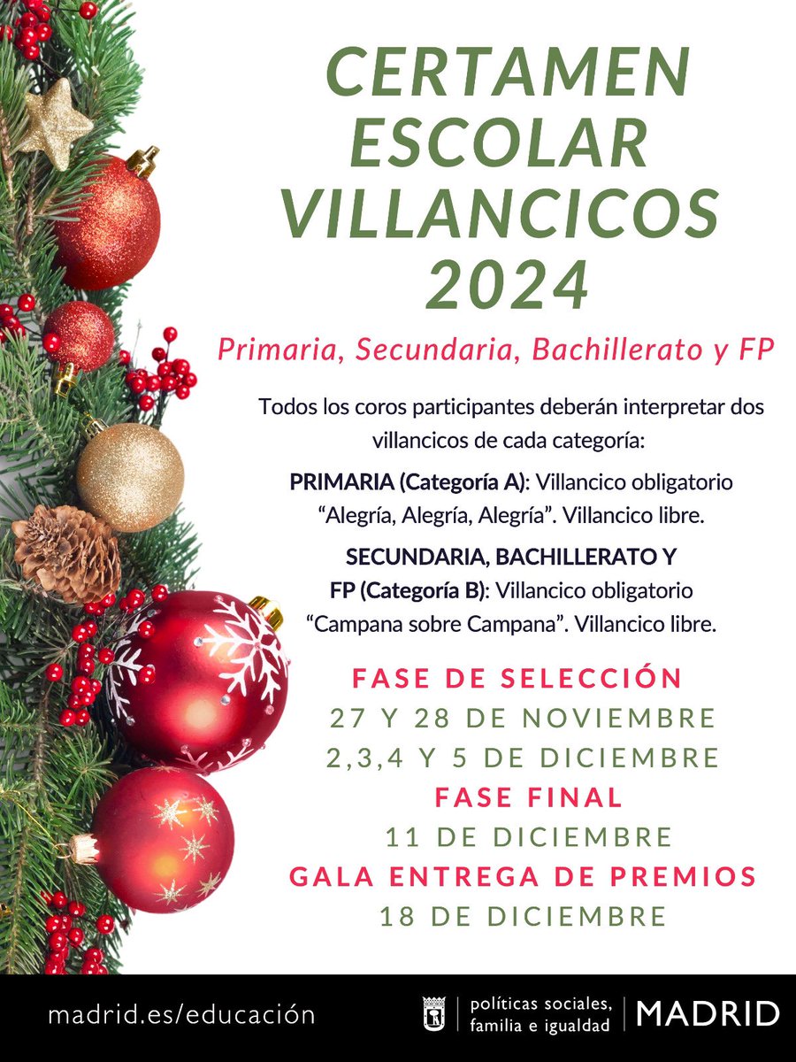 Esta mañana el coro del SESI, dirigido por su profesora de música Amparo, ha participado en el Certamen Escolar de Villancicos de Madrid en la Casa del Reloj.
¡Les deseamos mucha suerte!
🤩👏🏻