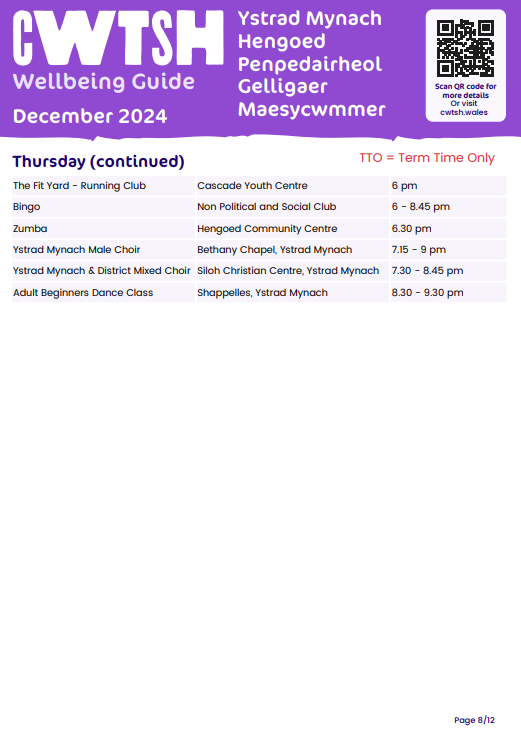 Cwtsh Wellbeing Guide, Dec 24 - Ystrad Mynach, Hengoed, Penpedairheol, Gelligaer and Maesycwmmer - Part 2